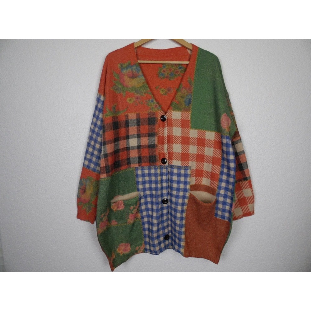 Patchwork  Womens Cardigan Sweater SZ Large / XL‎